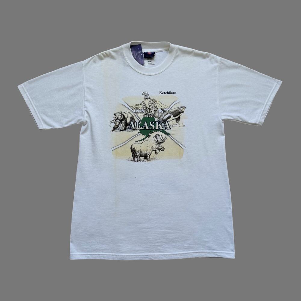 Del Sol Ketchikan Alaska Graphic Tee White Medium NWT